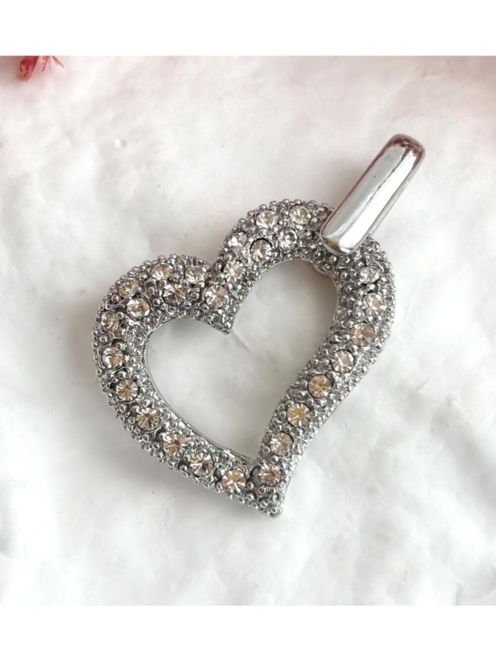 Asymmetrical Heart Shaped Sterling Silver Vintage 925 Pendant